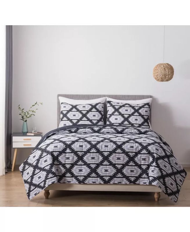Photo 1 of Full/Queen Home Sonoma Cotton Quilt and Sham Set. Refresh any rooms look and feel with the striking pattern of the Sonoma cotton quilt and sham set. Quilt 88" L x 88" W - 2 standard shams each- 26" L x 20" W - Full/Queen Set comes with 1 quilt and 2 stand