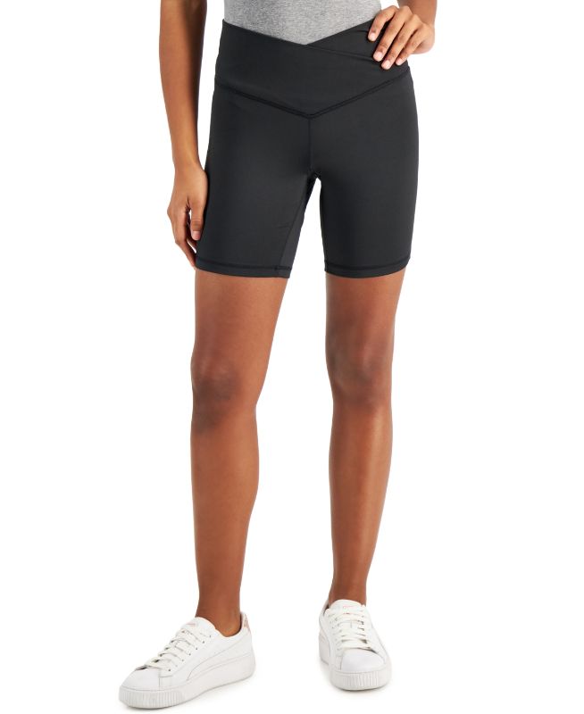 Photo 1 of SIZE XL - Jenni On Repeat Crossband Bike Shorts, Lounging, running errands, or going hard, Jenni keeps you in stylish comfort with these crossover-waist bike shorts. Waistband: Crossover V-waist - Polyester/spandex