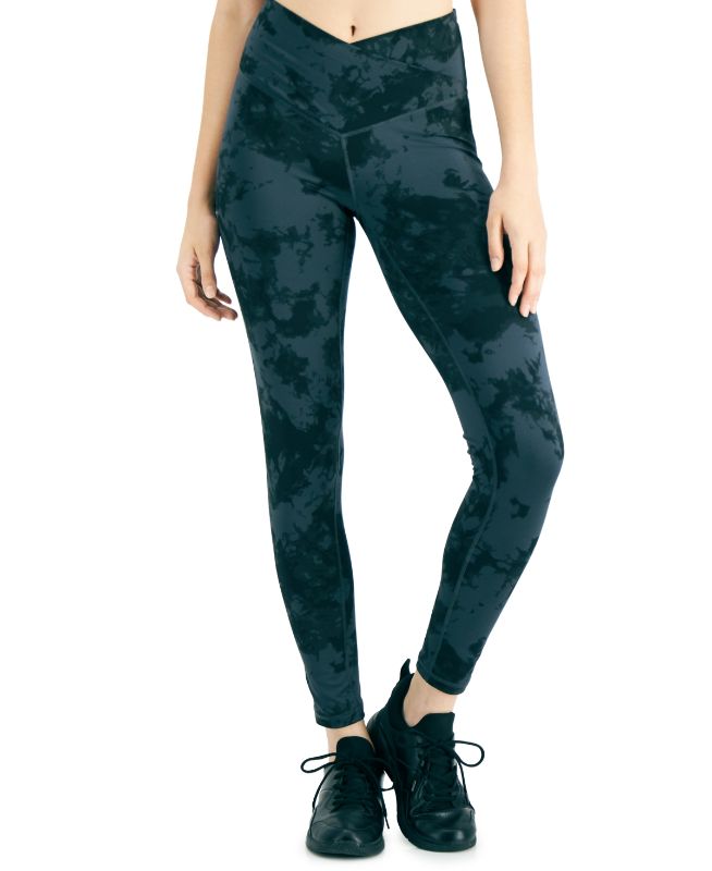 Photo 1 of SIZE XXXL - Jenni on Repeat Crossover Full Length Legging, - Grey Tie Dye. A wide, crossover waistband brings sleek style and extra comfort to Jenni's On Repeat full-length leggings.