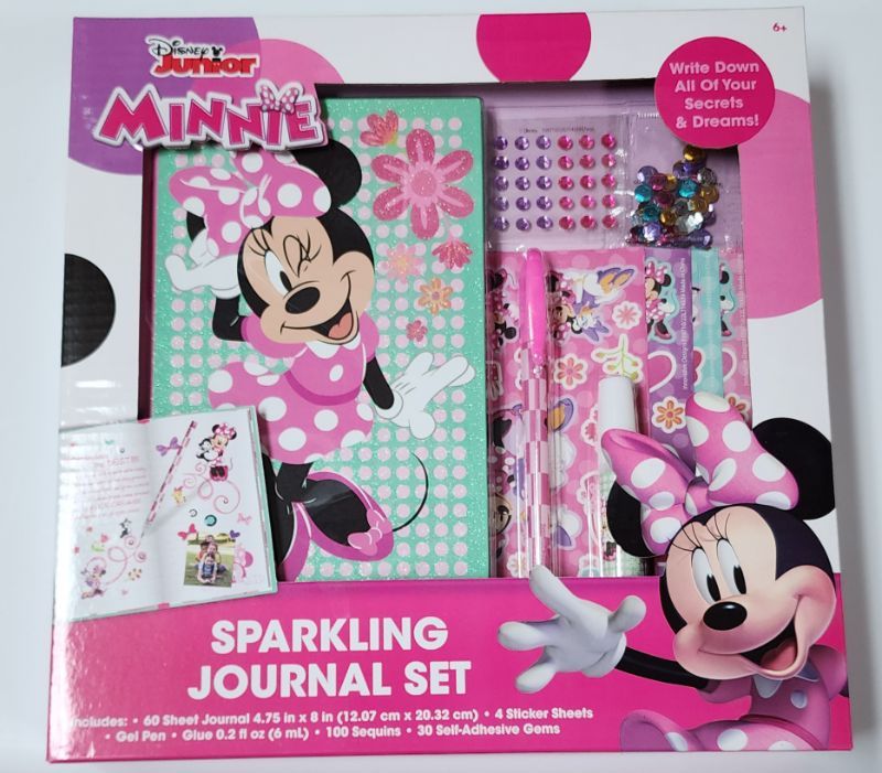 Photo 1 of DISNEY MINNIE MOUSE PARKLING JOURNAL Includes: Journal, stickers, gel pen, sequins and self adhesive gems