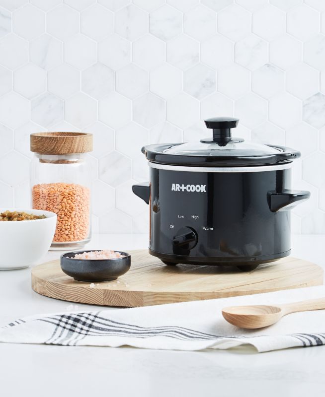 Photo 1 of 1.5 QT Multipurpose Slow Cooker (Black) 1.5 quarts. Perfect for appetizers or small sides, this Art & Cook slow cooker lets you prepare your tasty dish and then keep it warm until serving time. Pot: stoneware; lid: glass - Dishwasher safe pot, lid - Low, 