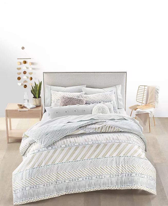 Photo 1 of KING  - WHIM BY MARTHA STEWART COLLECTION Watercolor Stripe 3-Pc. Reversible King Comforter Set. Add some chic contemporary style to your bedroom's decor with this reversible comforter set from Whim by Martha Stewart Collection, featuring painterly patter