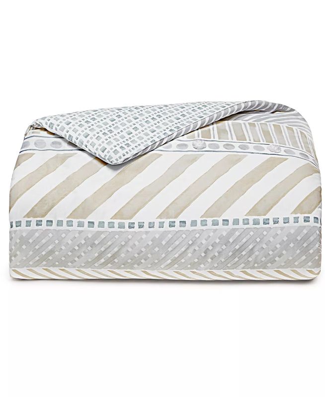 Photo 3 of KING  - WHIM BY MARTHA STEWART COLLECTION Watercolor Stripe 3-Pc. Reversible King Comforter Set. Add some chic contemporary style to your bedroom's decor with this reversible comforter set from Whim by Martha Stewart Collection, featuring painterly patter