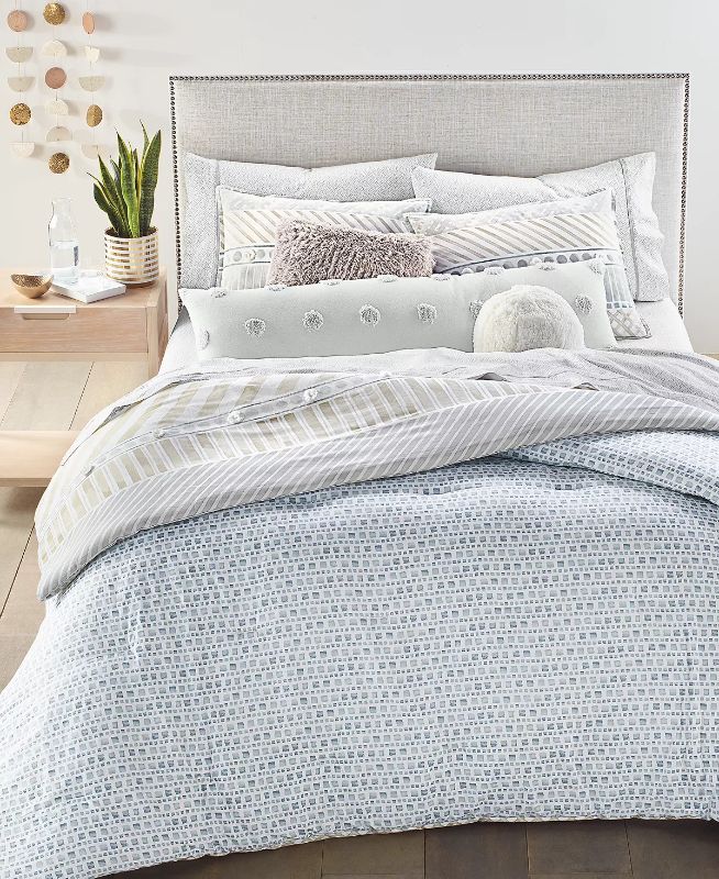 Photo 5 of KING  - WHIM BY MARTHA STEWART COLLECTION Watercolor Stripe 3-Pc. Reversible King Comforter Set. Add some chic contemporary style to your bedroom's decor with this reversible comforter set from Whim by Martha Stewart Collection, featuring painterly patter