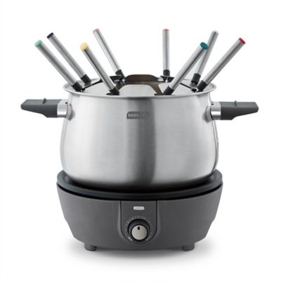 Photo 3 of Dash Deluxe Fondue Maker. Entertaining is easy and delicious with this deluxe fondue maker from Dash. It features a three-quart capacity and a nonstick interior perfect for cheese, chocolate and more. It includes fondue cups for serving up fruits, veggies