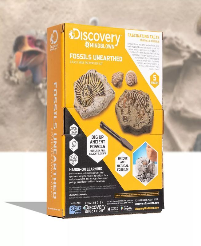Photo 1 of Discovery #MINDBLOWN Mini Fossil Dig Set, 2 Pack Excavation Kit, Interactive Archaeology Paleontology Experiment, Learn Science, Fun and Educational STEM Toy for Kids  - These unique kits feature authentic fossils that you may never see in the wild. This 