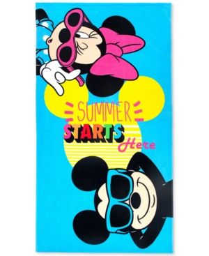 Photo 1 of Disney Mickey & Minnie Mouse Summer Starts Here Cotton 34" X 64" Beach Towel Bedding