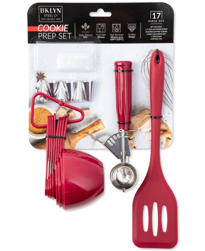 Photo 1 of Brooklyn Steel Co. Cookie Prep Set. Celebrate a special occasion or everyday with this cookie set from Brooklyn Steel Co., a set of essentials that take you from prep work to baking to decorating. Set includes cookie scoop, 11.81"' slotter turner, eight-p