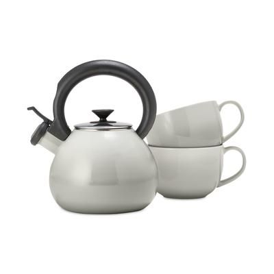 Photo 2 of The Cellar Teakettle Set, Make tea time a stylish affair with this sleek set from The Cellar, an ombré teakettle and matching mugs that brighten the kitchen and your day. Includes 1.3-qt. teakettle, two 20-oz. mugs Induction compatible. Steel; mugs: ceram