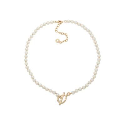 Photo 1 of Anne Klein Gold-Tone Imitation Pearl Strand Toggle Necklace, 16" + 3" extender