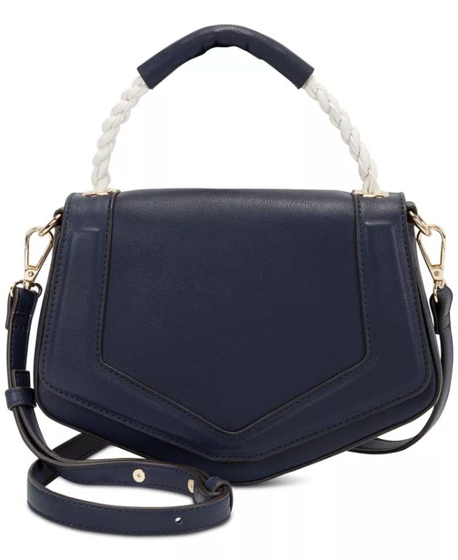 Photo 1 of INC International Concepts Megann Crossbody. INC International Concepts Megann Crossbody - Extra Small sized bag; 9 "W x 2"H x 2.75"D (width is measured across the bottom of handbag); 0.1 lbs. approx. weight - Silhouette is based off 5'9" model - Adjustab