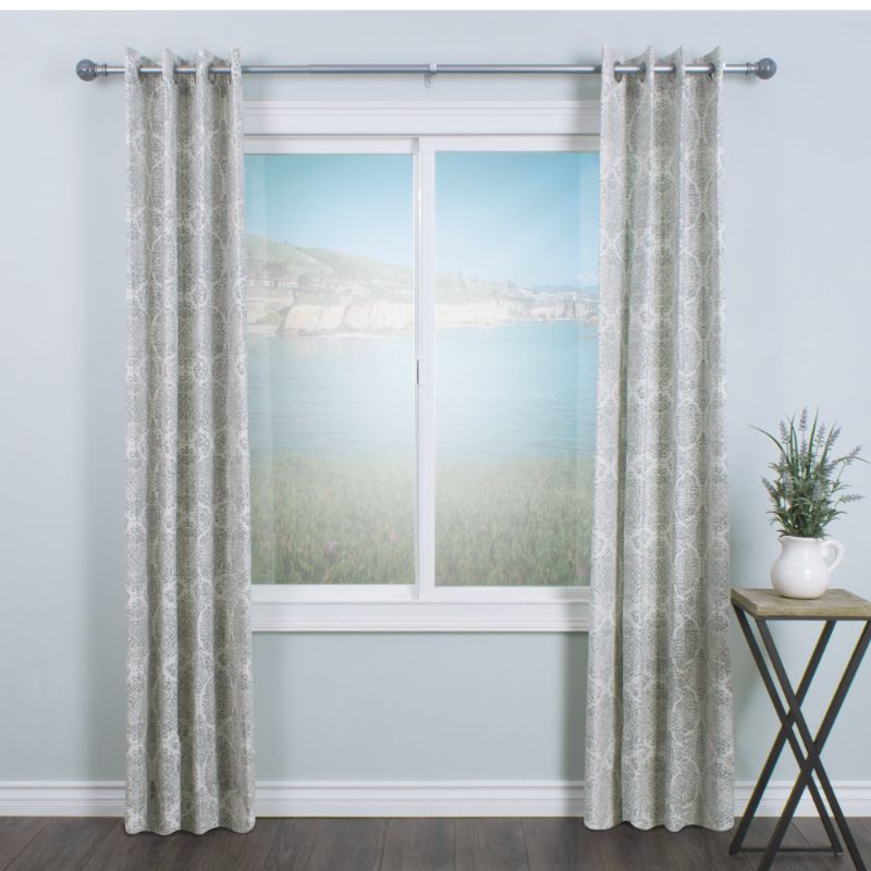 Photo 4 of Decopolitan Gray Marble 1 IN Curtain Rod. Decopolitan 1" Antique Silver Marble Adjustable Curtain Rod, 72-144" . Update your décor with this elegant, adjustable grey marble ball curtain rod set. Faux grey marble finials with antique silver detail bring a 