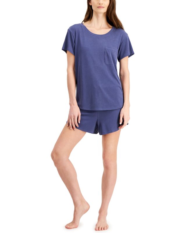 Photo 1 of XLARGE  - Alfani Pocket T-Shirt & Tulip-Hem Shorts Pajama Set, Created for Macy's