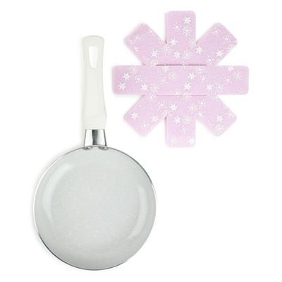 Photo 1 of BROOKLYN STEEL CO. Mini Fry Set, 2 Piece. Perfectly sized for a breakfast for one or a kid-sized meal, this pair of mini fry pan and cookware protector features Brooklyn Steel Co.'s durable multilayer non-stick coating that uses less oil and butter for he