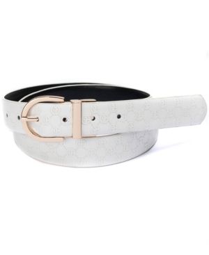 Photo 1 of  Size Medium - Styled with logos at one side and a smooth finish at the other, this Giani Bernini belt is chic and versatile in a reversible design