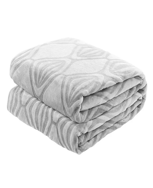 Photo 2 of SEDONA HOUSE Shaved Print Flannel Blanket, Twin - Comfort and looks make this blanket the best option for cold days and decorative styling.
Product dimensions- 60" W x 80" L - 280 GSM velvet plush - One blanket - Overheat protection built in - Program mem