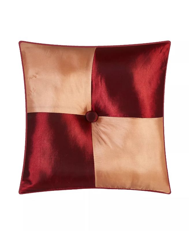 Photo 4 of SIZE CAL KING - The Angela 7- Piece Comforter Set comes in a beautiful burgundy color and is available in 4 sizes. The burgundy comforter set includes one comforter, three decorative pillows including a breakfast pillow - a bed skirt as well as two pillow