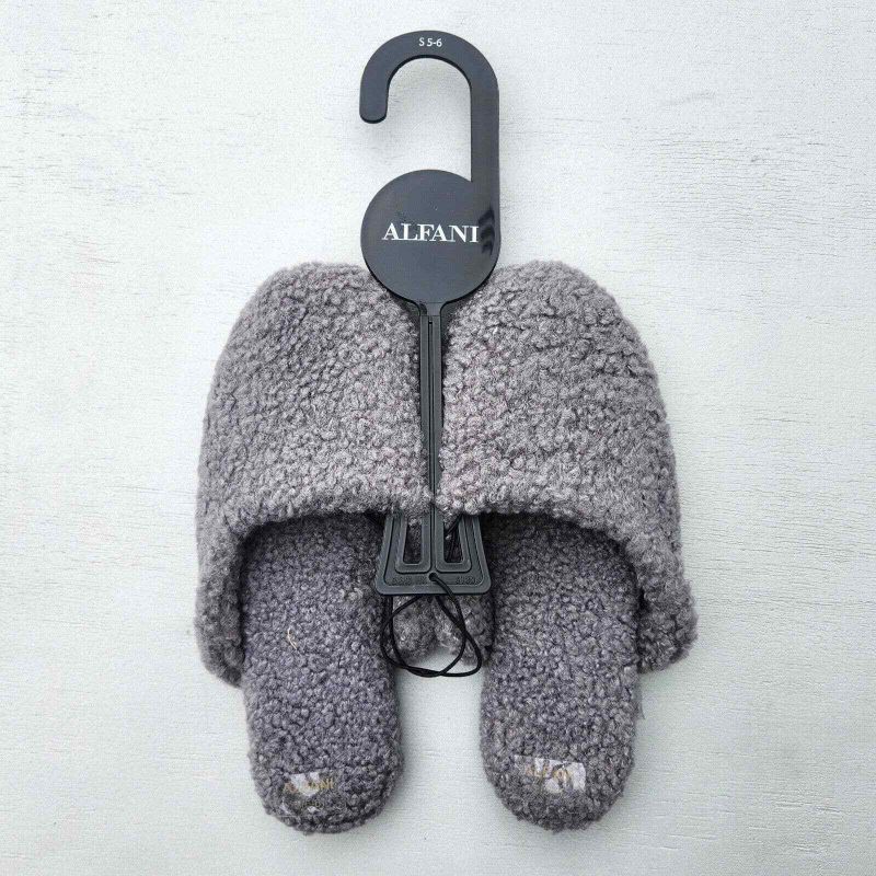 Photo 1 of SIZE MEDIUM - Alfani Dark Grey Cozy Shearling Slide Slipper House Shoes Size M