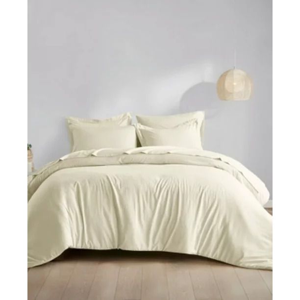 Photo 1 of SIZE TWIN - Oeko-Tex Clean Spaces 5-PC. Twin Comforter Set Bedding: Twin/Bone White - Refresh any bedrooms look and feel with these Clean Spaces comforter sets featuring over-sized comforters matching shams and super-soft sheets in a soothing contemporary