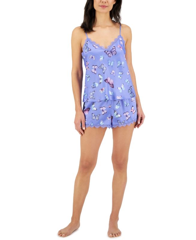 Photo 1 of SIZE LARGE - INC International Concepts Lace-Trim Cami & Shorts Pajama Set, Created for Macy's