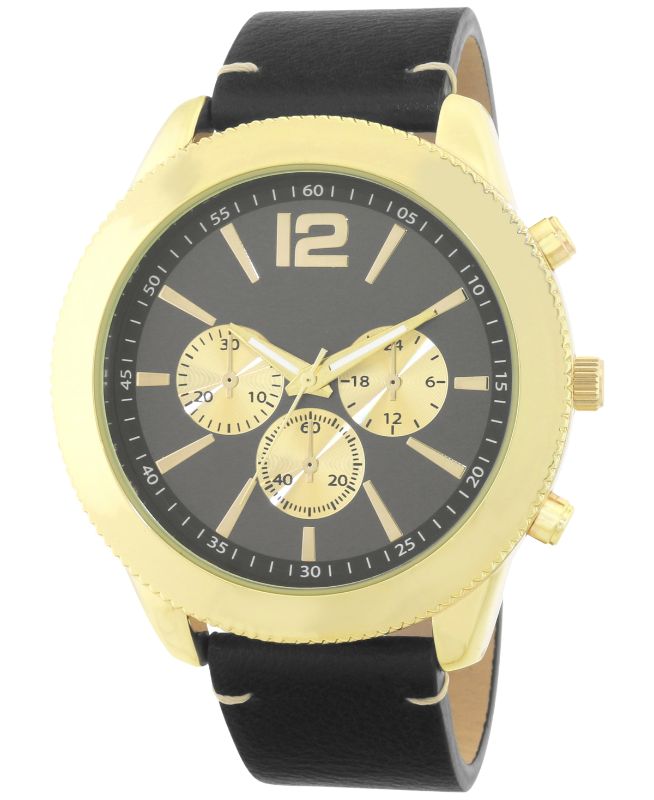 Photo 1 of Inc International Concepts Men's Faux-Leather Strap Watch 51mm, Created for Macy's. Gift Box Included!