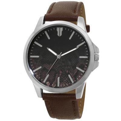 Photo 1 of INC International Concepts Men's Brown Faux-Leather Strap Watch 46mm, Created for Macy's. Gift Box Included!