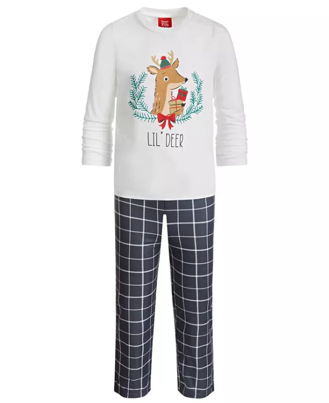 Photo 1 of SIZE XS (4/5) Matching Kid's Lil Deer Mix It Family Pajama Set, Created for Macy's. Match your little one in this adorable pajama set!
Search 'Family Pajamas Deer' to see matching styles for the whole family. Elastic waist. Top hits approximately at hips;