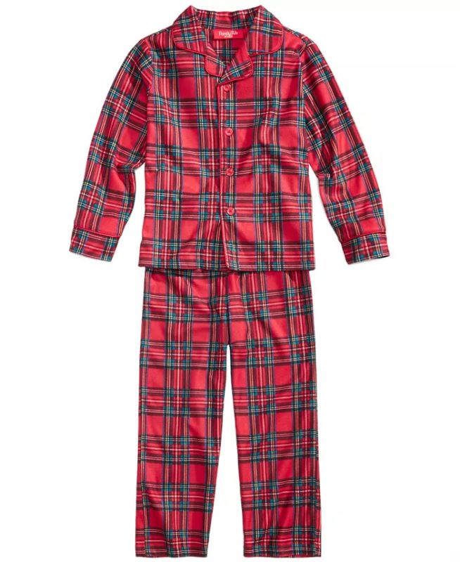 Photo 1 of SIZE KIDS S (6/7) Matching Kids Brinkley Plaid Pajama Set, Created for Macy's. Soft brushed jersey combines with a class plaid print on this pajamas set by Family Pajamas. Search 'Family Pajamas Brinkley Plaid' to see matching styles For the whole family