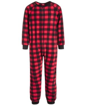 Photo 1 of SIZE XS (4/5) Matching Toddler, Little & Big Kids 1-Pc. White Check Printed Family Pajamas. Classic and cute in a check print, these one-piece pajamas from Family Pajamas are comfy with a zip-up front. Cuffed long sleeves. Cuffed hems. Front zipper closur