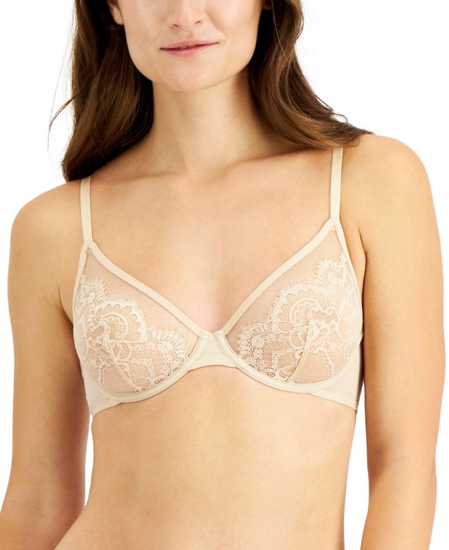 Photo 1 of SIZE XLARGE - Underwire Lace Bra, Created for Macy's. Stunning lace cups combine with underwire support on this love bra from I.N.C. International Concepts®. Closure: Hook-and-eye back closure. Cups: Lace cups; mesh edge. Straps: Adjustable straps. Suppor