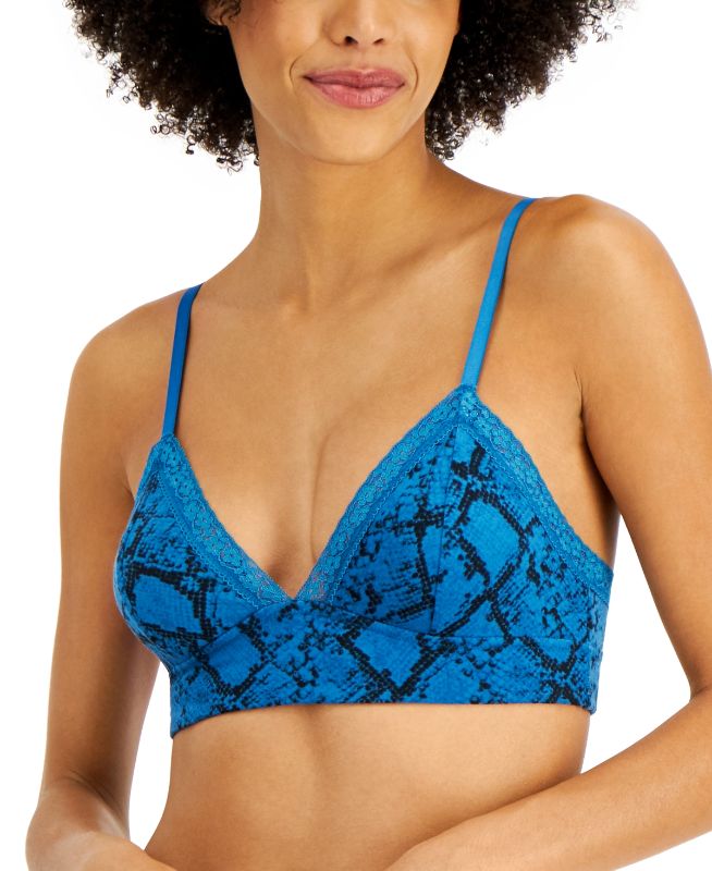 Photo 1 of SIZE MEDIUM - On Repeat Wide Lace Bralette, Created for Macys. A touch of lace adds feminine style to this Wide Lace Bralette from Jenni's On Repeat Casual Collection. Straps: Adjustable straps. Closure: Pullover styling. Coverage: Moderate coverage. Cups