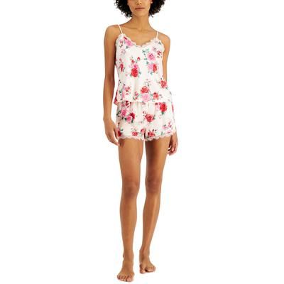 Photo 1 of SIZE LARGE - Inc International Concepts Lace-Trim Floral-Print Cami & Shorts Sleep Set, Created for Macy's. Super soft and totally adorable. Pretty lace trims INC International Concepts®' flirty cami and shorts pajama set. Top: hits at hip; lace trim; V-n