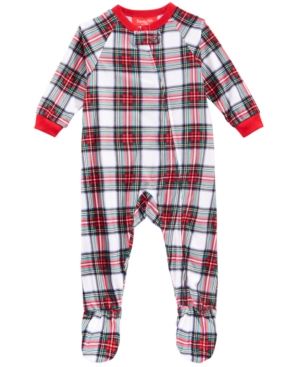 Photo 1 of SIZE 6 - 9 MONTH - Matching Baby Stewart Plaid Footed Family Pajamas, Created for Macy's. Christmas - Holidays