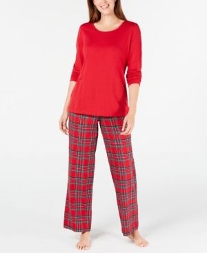 Photo 1 of SIZE MEDIUM- Matching Women's Mix It Brinkley Plaid Family Pajama Set, Created for Macy's - Christmas - Holidays 