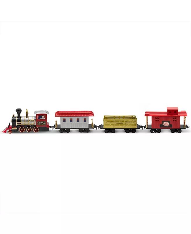 Photo 1 of FAO Schwarz Train Set Motorized with Sound 30 PC, Red, Size: ONE SIZE
4 Unique train cars/ sound effects, light-up- battery operated