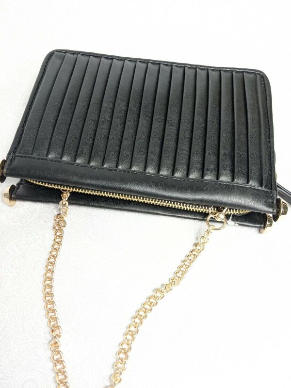 Photo 2 of ALFANI Dowel pleated faux-leather crossbody shoulder bag Color Black