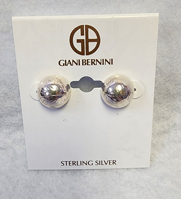 Photo 1 of Giani Bernini .925 PB Sterling Silver Dome Stud Earrings