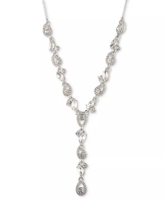 Photo 1 of GIVENCHY Silver-Tone Crystal Floral Necklace