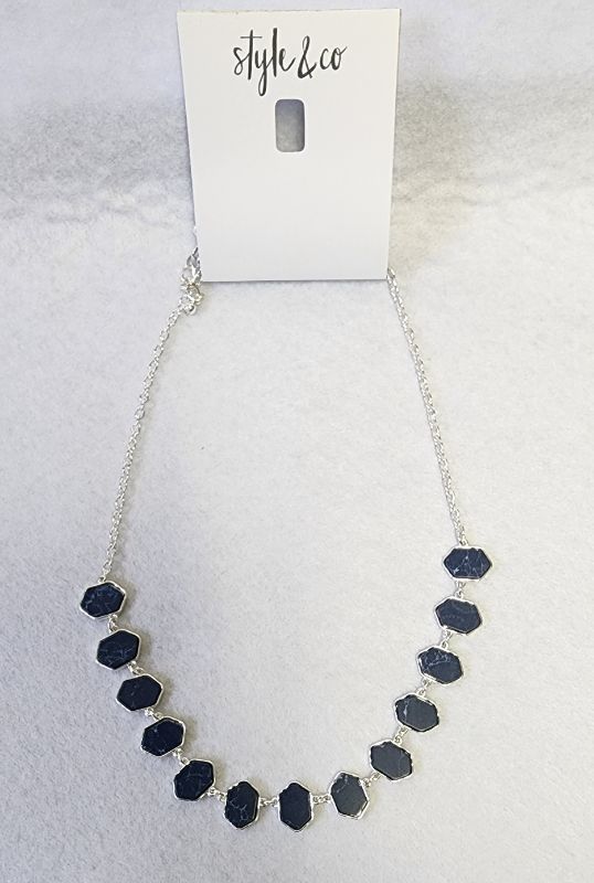 Photo 1 of STYLE & CO SILVER TONE AND BLUE STONE NECKLACE