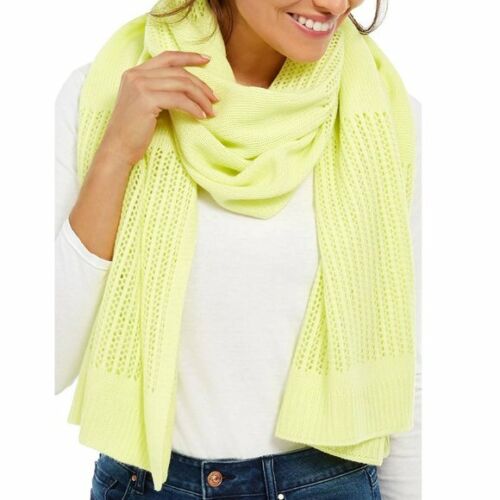 Photo 1 of DKNY Winter Scarf New Neon Yellow Open Knit Oversized