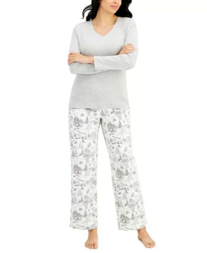 Photo 1 of SIZE XS CHARTER CLUB WOMEN'S FLANNEL MIX 2 PIECE PAJAMA SET