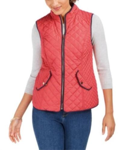 Photo 1 of SIZE PET/XL CHARTER CLUB WOMEN'S QUILTED VEST POPPY GLOW