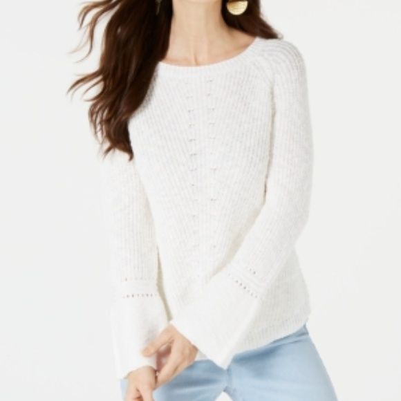 Photo 1 of SIZE LARGE STYLE & CO WOMEN'S KNIT SWEATER- BELL SLEEVE  IVORY
