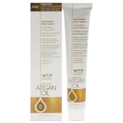 Photo 1 of Argan Oil Permanent Color Cream - 7GM Medium Cream Soda Blonde 3 oz Hair Color