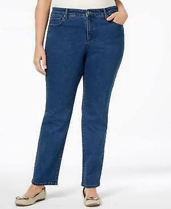 Photo 1 of SIZE 14 SHORT Charter Club Lexington Slimming Mid-Rise Straight Leg Jeans