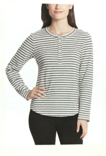 Photo 1 of SIZE S Vintage America Ariel Long Sleeves Black/ White Stripe Henley Top T-Shirt