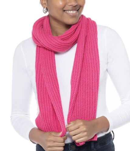 Photo 1 of Style & Co Women's Solid Ribbed Muffler Scarf Hot Pink One Size