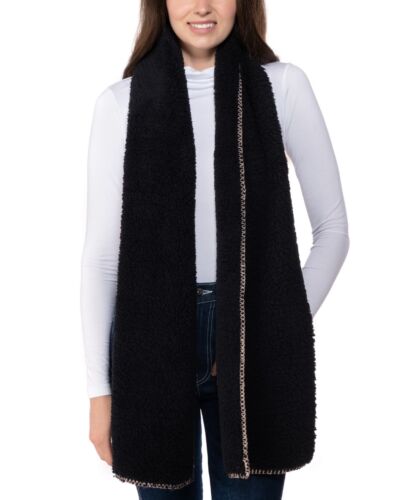 Photo 1 of  Jenni Solid Sherpa Scarf Black Size OSFA