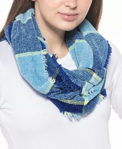 Photo 1 of  CHARTER CLUB Chenille Loop Scarf Blue Plaid