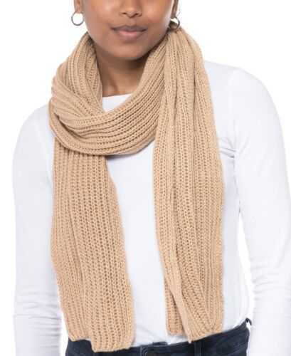 Photo 1 of Style & Co Solid Ribbed Muffler Scarf Beige Size One Size